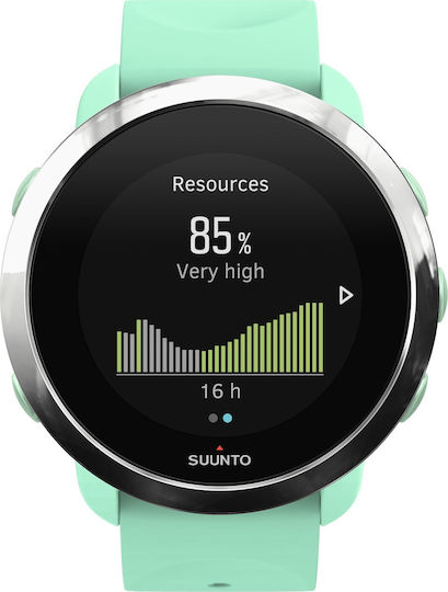 Suunto 3 Fitness Stainless Steel 43mm Waterproof Smartwatch with Heart Rate Monitor (Ocean)