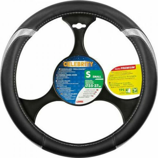 Lampa Car Steering Wheel Cover Celebrity with Diameter 35-37cm Synthetic Silver L3297.8