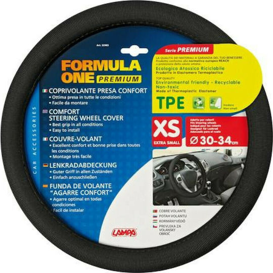 Lampa Κάλυμμα Τιμονιού Αυτοκινήτου Formula One με Διάμετρο 30-34εκ. Συνθετικό Μαύρο