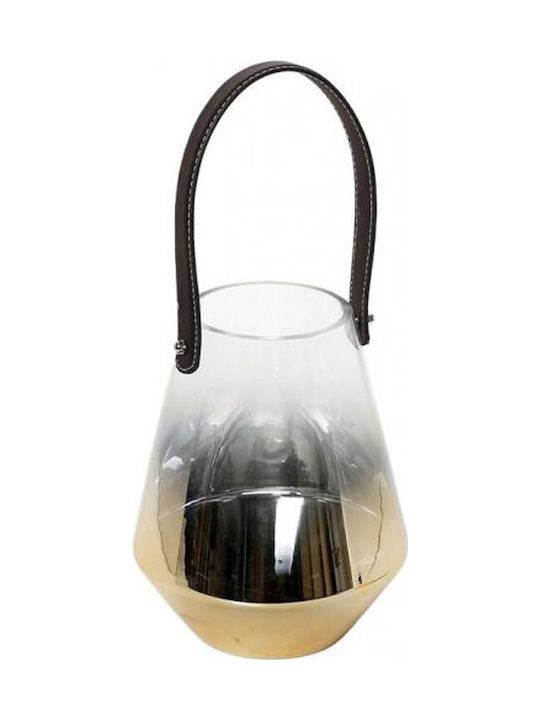 Espiel Lantern Glass Tabletop Gold 17x17x21.5εκ. 1pcs