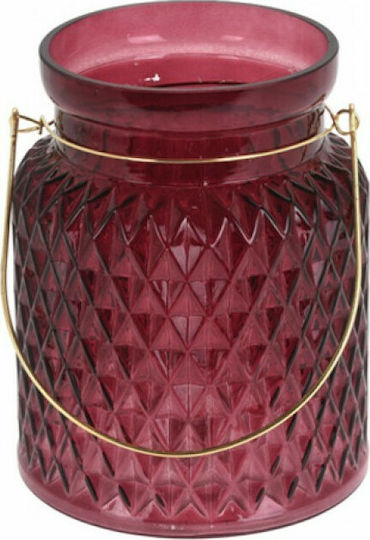 Zaros Laterne Glas Rot 14x14x17.5cm 1Stück