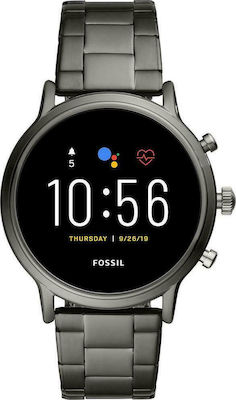 Fossil Carlyle HR Неръждаема стомана 44мм Смарт часовник с Пулсомер (Сив)