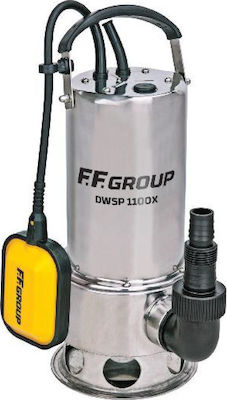 F.F. Group DWSP 1100X Inox Μονοφασική Αντλία Ακαθάρτων / Λυμάτων 1.5hp