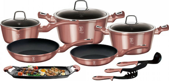 Berlinger Haus i-Rose Collection Kochgeschirr-Set aus Aluminium Rose Collection mit Antihaftbeschichtung 6-tlg