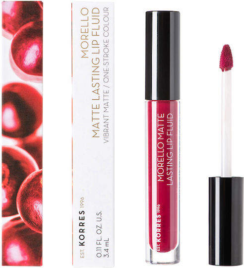 Korres Morello Matte Lasting Lip Fluid 74 Fig 3.4ml