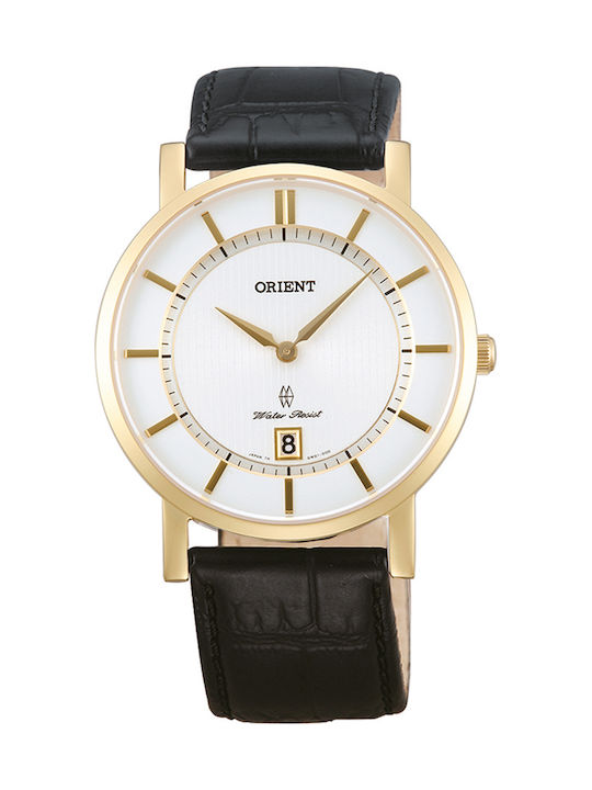Orient Dressy Herrenuhr 38mm Batterie mit Schwa...