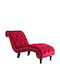 Velvet Recliner Red L145xW52xH77cm