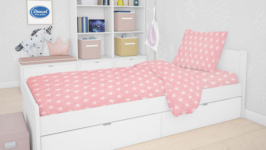 Dimcol Star Kinderbettbezug Einzel Baumwolle Rot 160x240cm