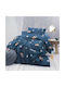 Rythmos Spaceship Set Kids Duvet Cover Single with Pillowcase Cotton Blue 160x250cm 205-123-1102