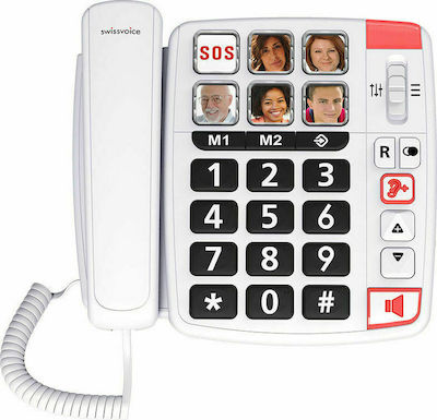 SwissVoice Xtra 1110 Office Corded Phone for Seniors White