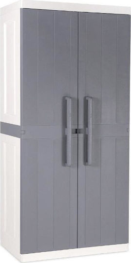 Doppelflügeliger Anniversary Mega Kunststoff Außenschrank 89x54x190cm Hellgrau / Basaltgrau 251
