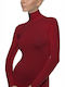 Women's Long Sleeve Turtleneck T-Shirt Burgundy
