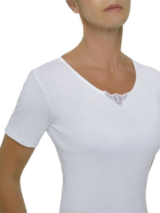 Helios Women's Short Sleeve Cotton T-Shirt Whit...