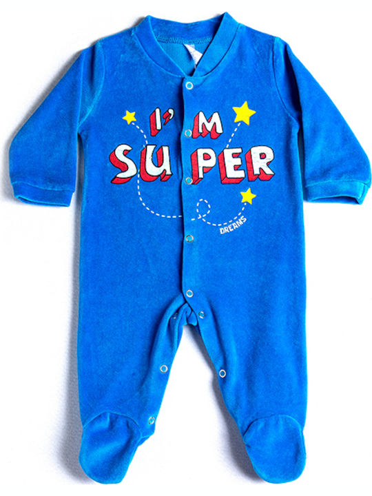 Dreams by Joyce Long-Sleeved Velvet Onesie Blue