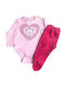 Dreams by Joyce Baby Bodysuit Set Long-Sleeved with Pants Pink