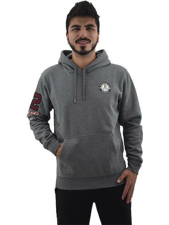 Russell Athletic Herren Sweatshirt mit Kapuze und Taschen Gray