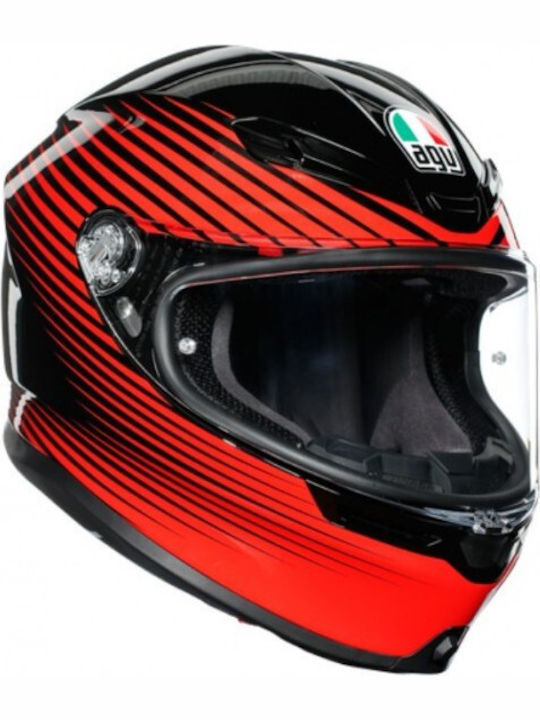 AGV K6 Full Face Helmet with Pinlock 1220gr Rush Black/Red 216301A2MY002004