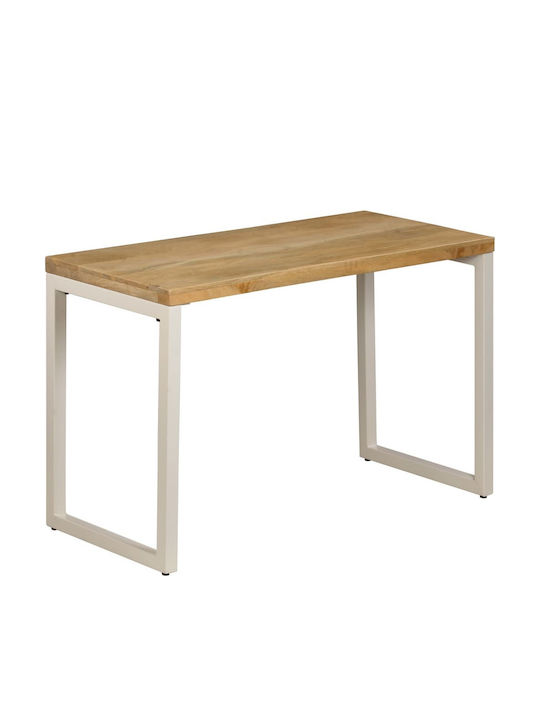 Table Dining Room from Solid Wood & Metal Natural 115x55x76cm