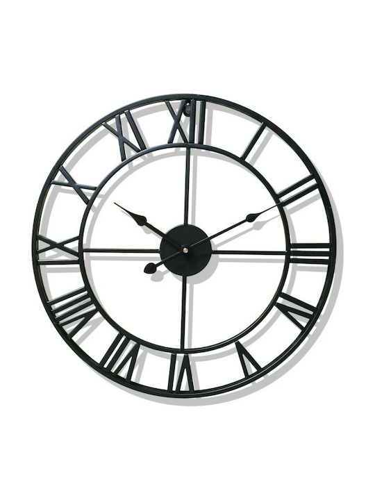 Ρολόι Τοίχου Μαύρο PD2-03523 Μεταλλικό 58cm