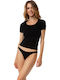 Women's Short Sleeve Cotton T-Shirt Black 2Pack