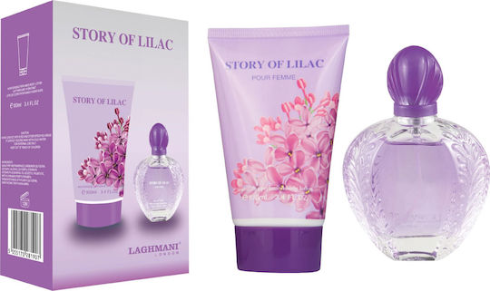 Laghmani London Story Of Lilac Set De Parfumuri Pentru Femei Cu Loțiune De Corp 2 Bucăți