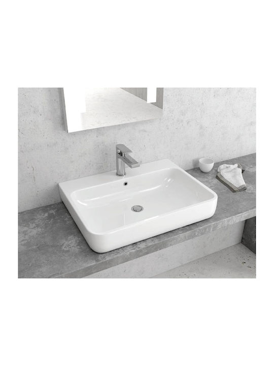 Karag Επικαθήμενος Νιπτήρας Πορσελάνης 61x46x19cm Λευκός