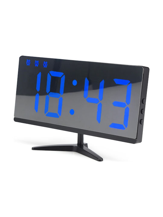 Blueberry Blue Led Tabletop Digital Clock with Alarm Blue