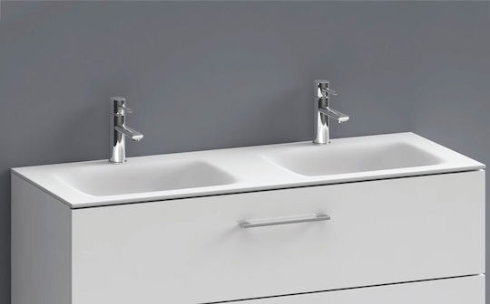 Karag Eloise Ένθετος Νιπτήρας Πορσελάνης 120x46cm Λευκός