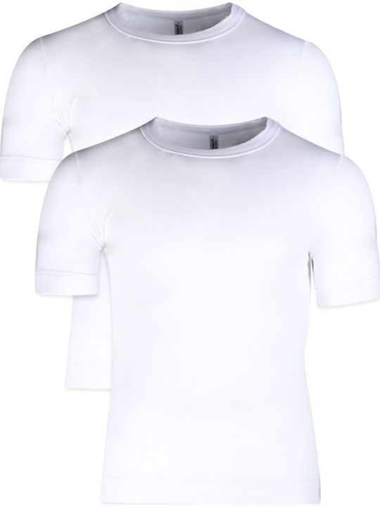 Minerva 90-12013 Men's Short Sleeve Undershirts White 2Pack