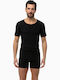 Men's Undershirt Short-sleeved in Black Color