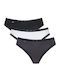 24/7 Weekend Tai Βαμβακερά Γυναικεία Slip 3Pack με Δαντέλα White/Black/Grey