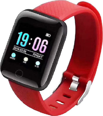 116 Plus Smartwatch with Heart Rate Monitor (Red)