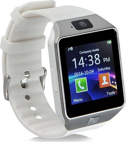 DZ09 43mm Smartwatch with SIM (White)