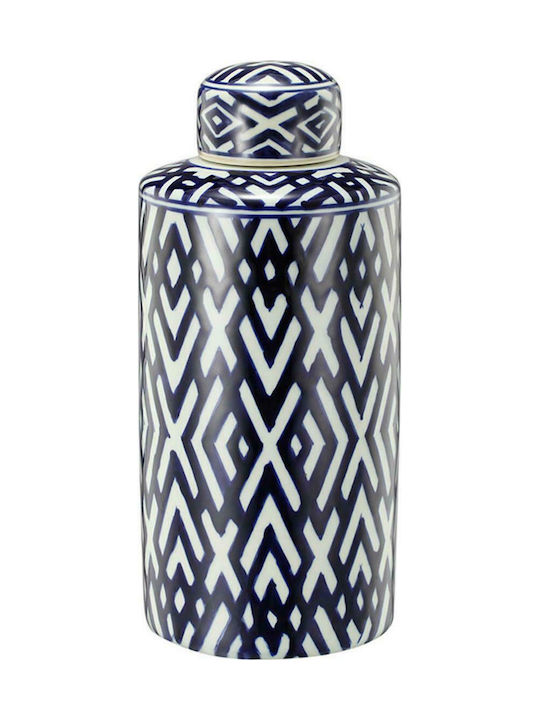 Artekko Decorative Vase Carlyle Blue 15.49x15.49x35.05cm