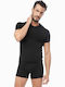 Men's Undershirt Short-sleeved in Black Color