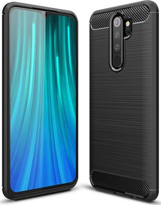 Hurtel Carbon Brushed Silicone Back Cover Black (Redmi Note 8 Pro)