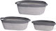 Set of Decorative Baskets Straw Gray 3pcs Artekko