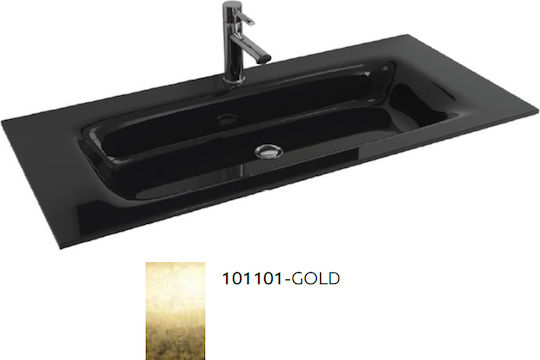 Karag Vetro Inset Sink Glass 101x46x12cm Gold