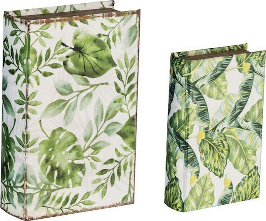 Artekko Wooden Book Decorative Boxes Set Palm 2pcs