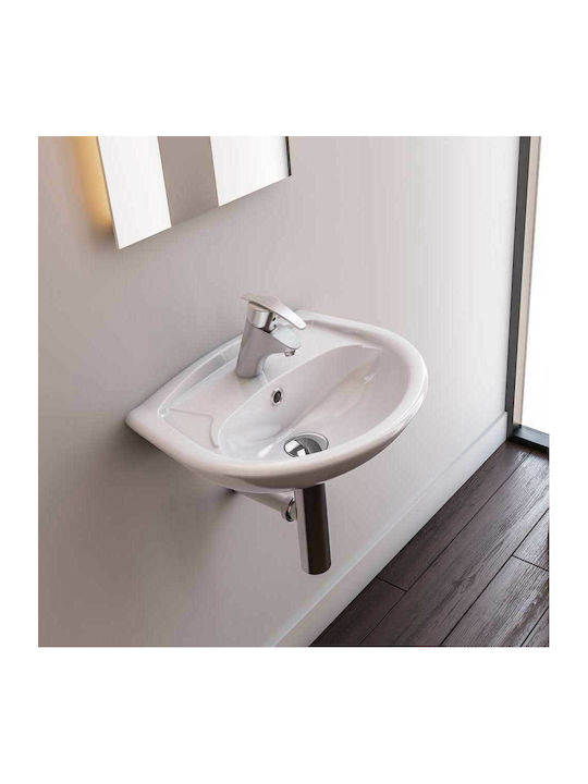 Serel 2741 Wall Mounted Wall-mounted Sink Porcelain 45x35x16cm White