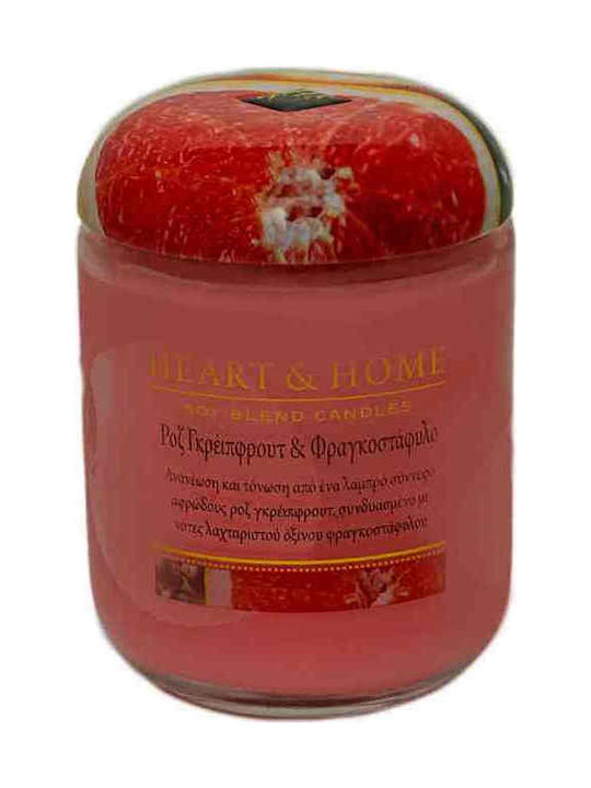 Heart & Home Scented Soy Candle Jar with Scent Pink Grapefruit & Gooseberry Pink 115gr 1pcs