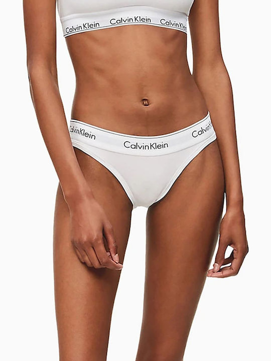 Calvin Klein Βαμβακερό Γυναικείο Slip Λευκό