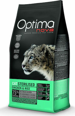 Optimanova Cat Sterilised Dry Food for Adult Neutered Cats with Chicken / Rice 2kg