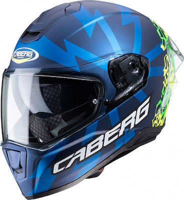 Caberg Drift Evo Storm Matt Blue/Yellow Fluo/Green Fluo Motorradhelm Volles Gesicht ECE 22.05 1350gr CAB000KRA494