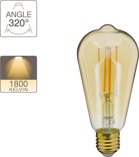 Xanlite LED Bulb 4W for E27 Socket and ST64 Shape Warm White 350lm