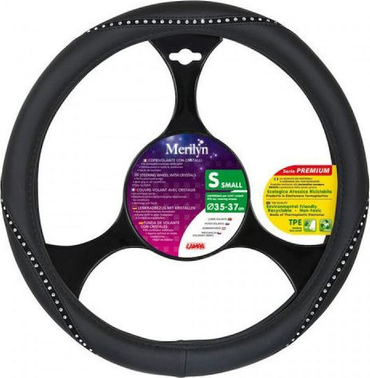 Lampa Car Steering Wheel Cover Merilyn with Diameter 35-37cm Synthetic Black 33134