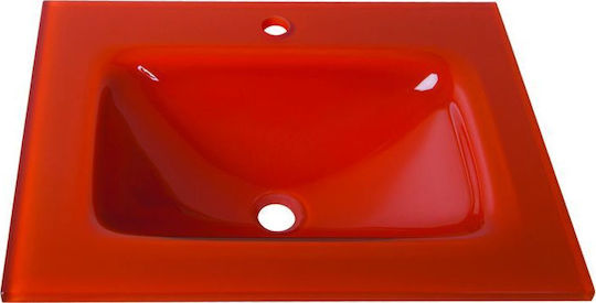Gloria Glass Form Eingelassenes Waschbecken Glas 60x46cm Orange