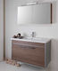 Kolossos Nireas 80 Waschtisch mit Waschbecken & Spiegel mit Licht L76xB43xH60cm Walnuss