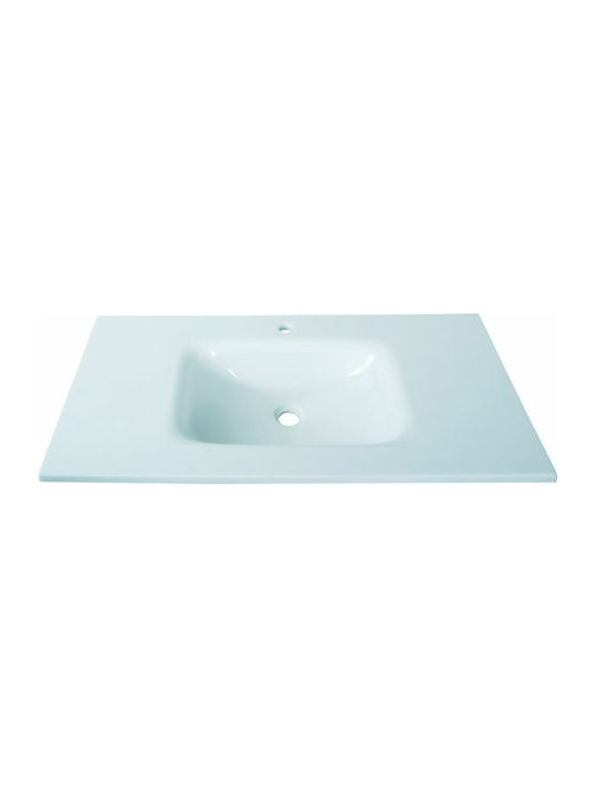Gloria Glass Form Inset Sink Glass 91x46cm White