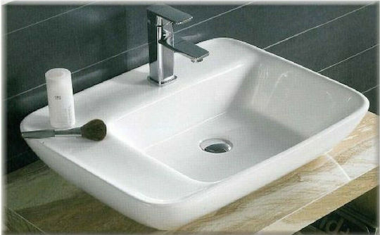 Gloria New Form Countertop Sink Porcelain 60x45x14cm White